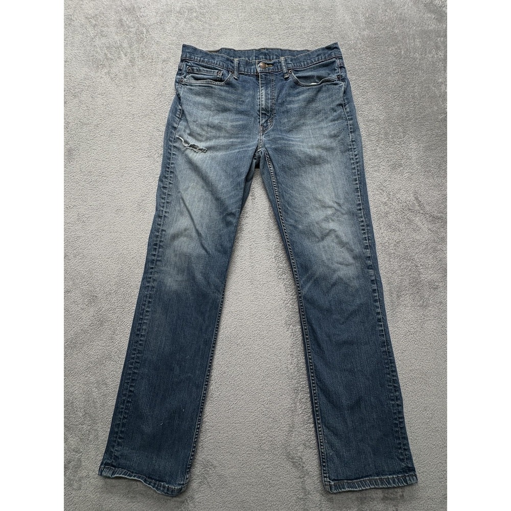 Levis 560 Jeans‎ Mens Measured 35x31 Blue Relaxed Fit Distressed Straight Leg